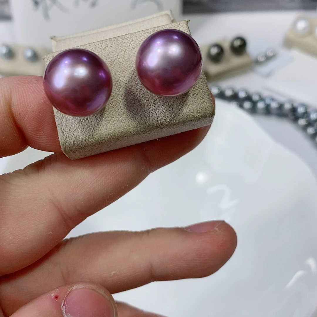 淡水珍珠耳饰18K金镶嵌
