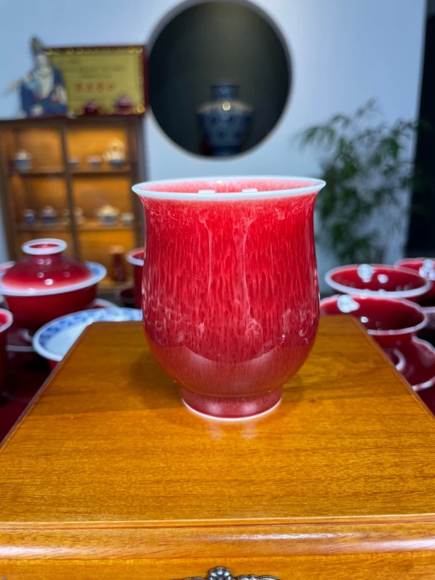 闻轩坊原矿郎红 郁金香杯微瑕