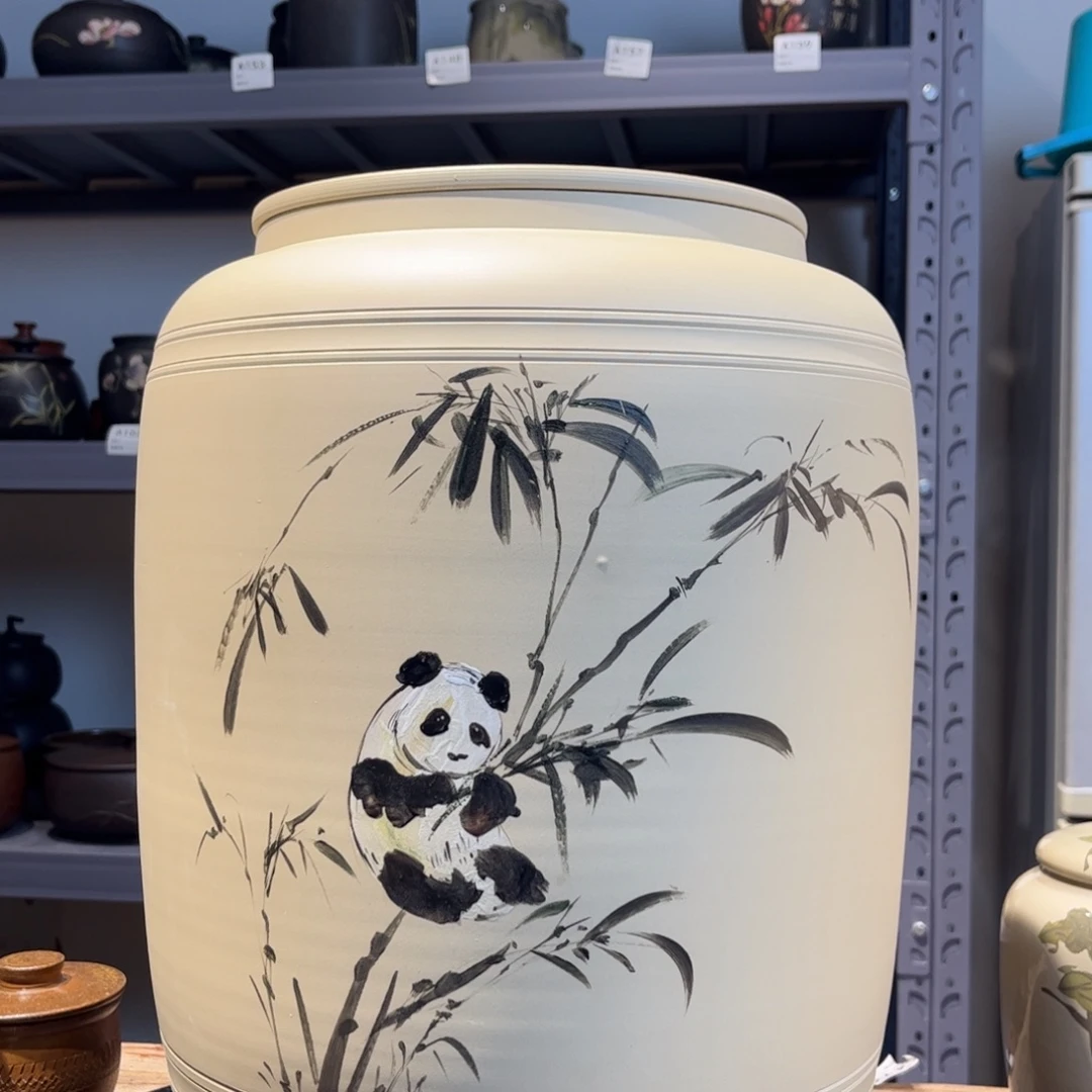 微瑕白泥彩绘20L水缸