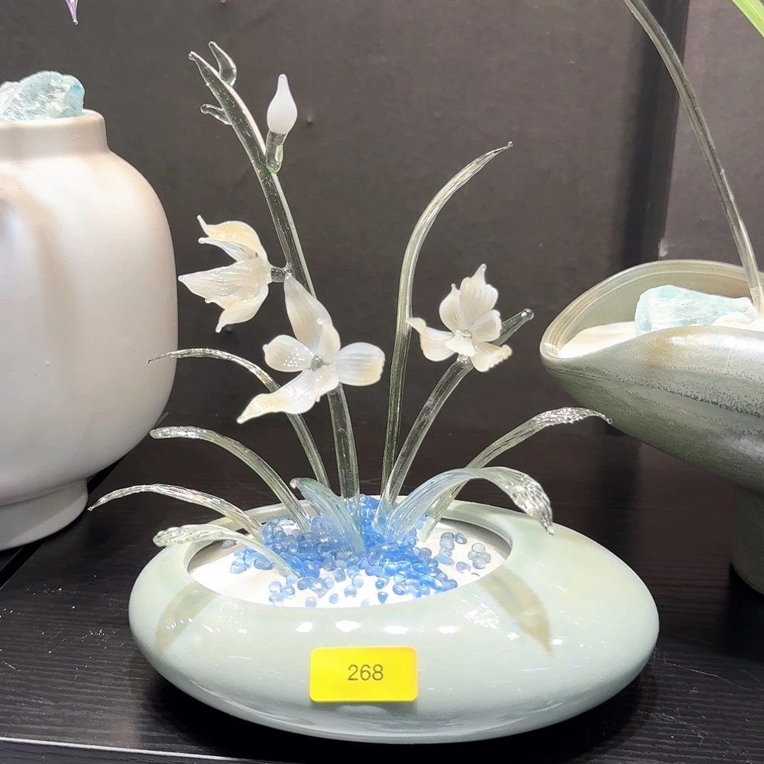 琉璃手工艺品淄博非遗手做琉璃花002