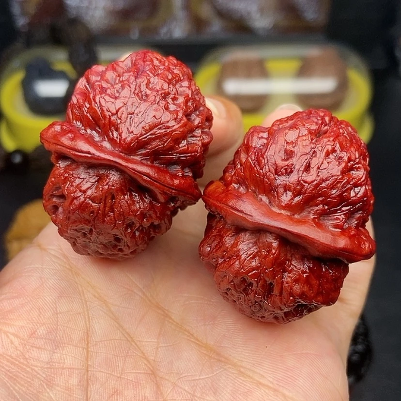 【闪购商品】文玩核桃把件43尺红彩巨无霸