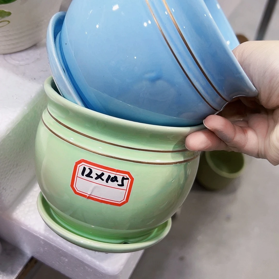 外贸尾单陶瓷花盆凑单10米包邮