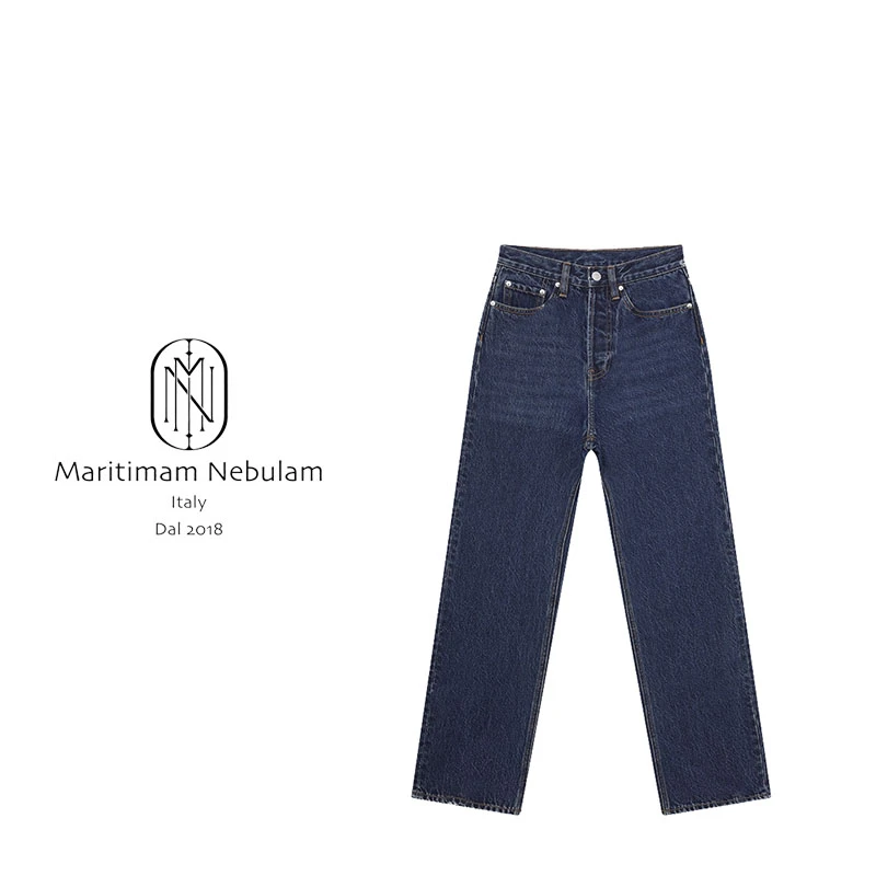 MN100棉高腰显瘦牛仔裤休闲弹力直筒裤 XZ346