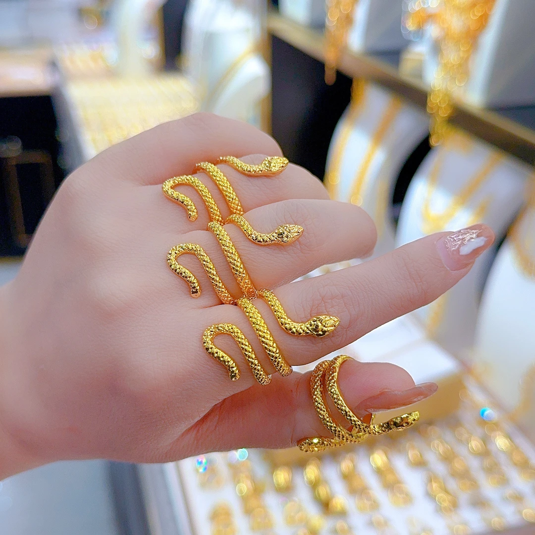 钛钢戒指 爱纳扎尔新款0413001不易掉色时尚百搭欧美金色钛钢戒指