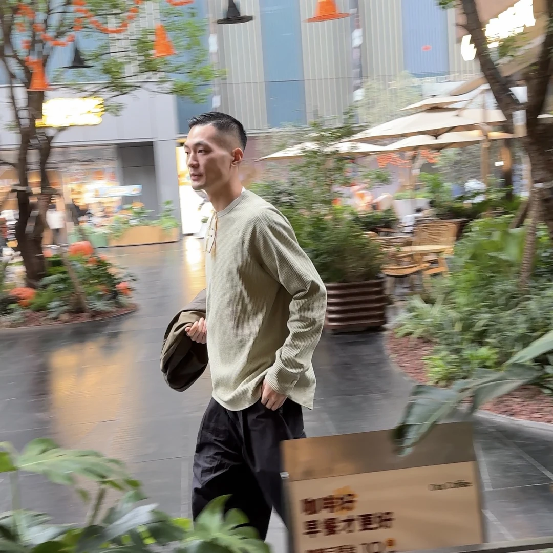 Tension华夫格插肩长袖薄卫衣吸湿抗菌速干男女同款 日系简约潮流