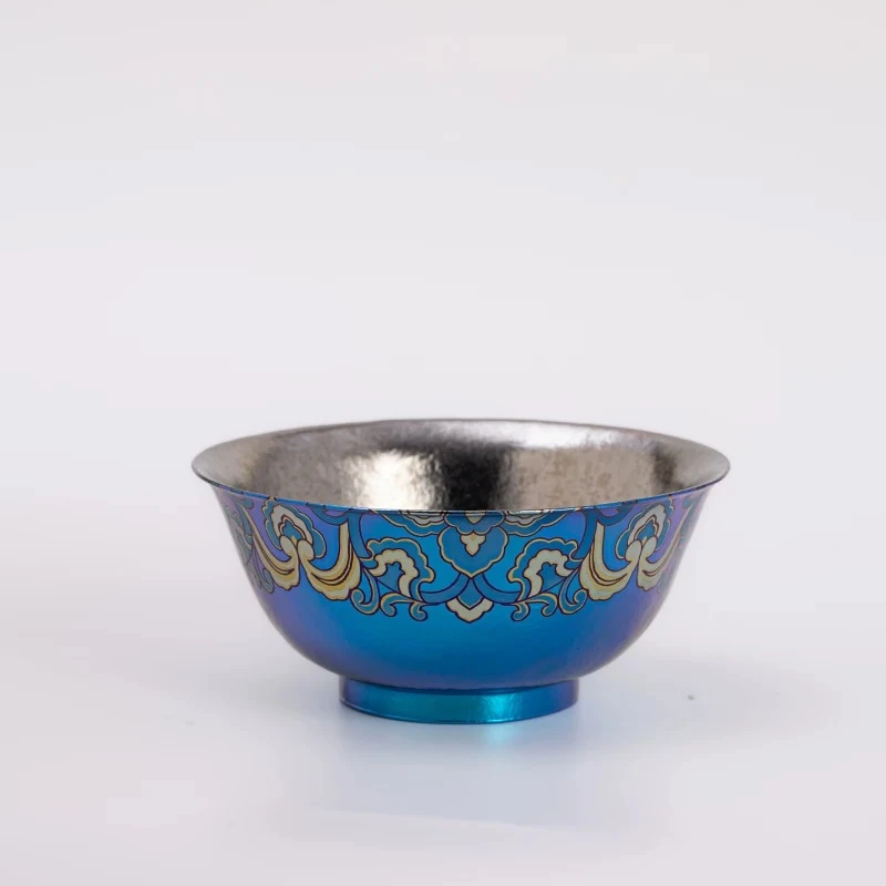 执彩钛碗纯钛双层真空隔热新款高档钛碗-350ml