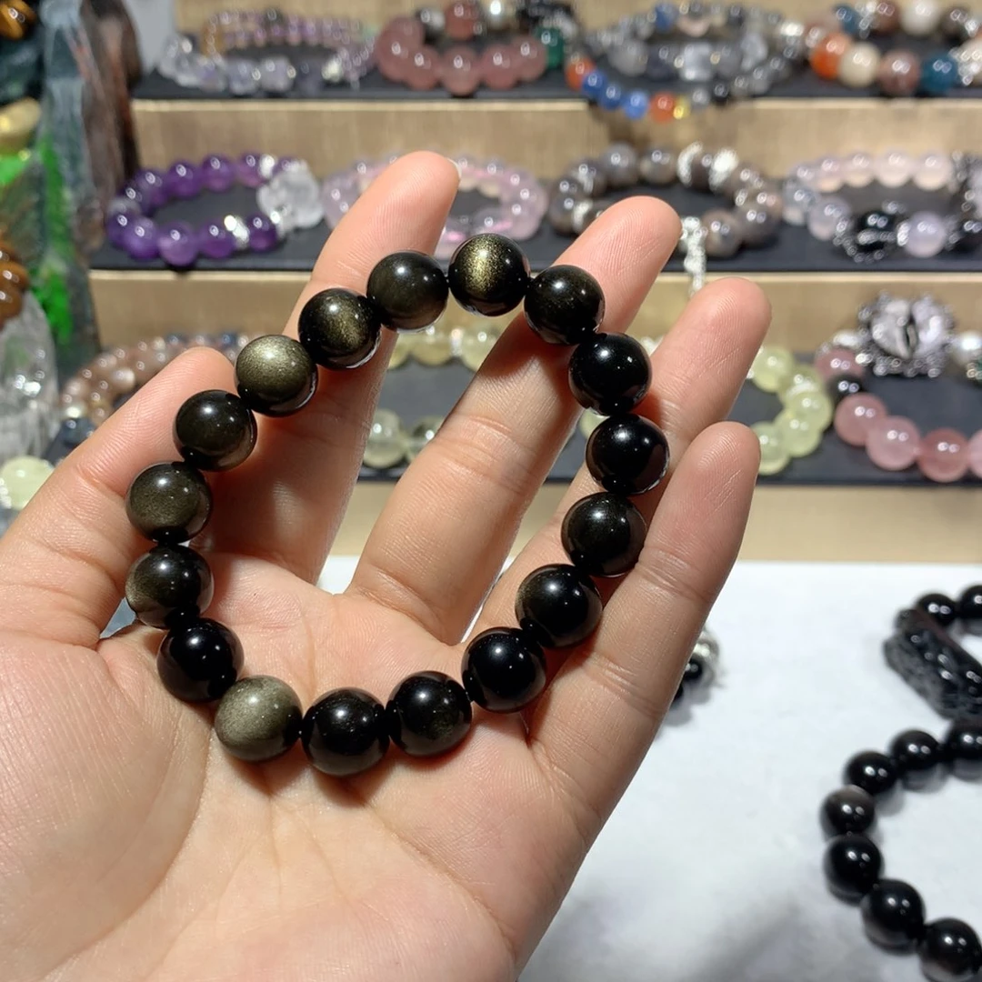 黑曜岩手串未镶嵌