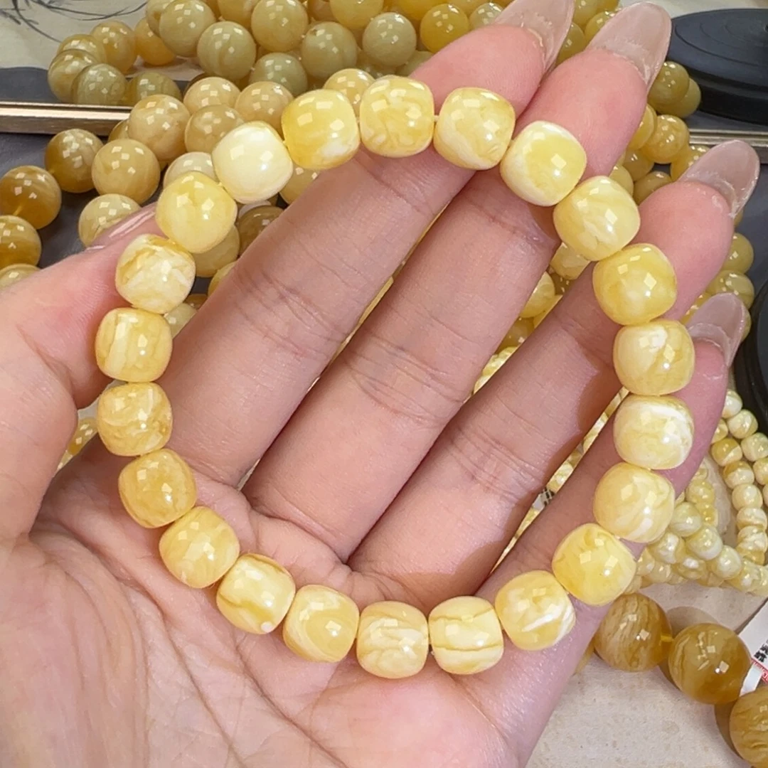 手链琥珀未镶嵌白蜡妖花