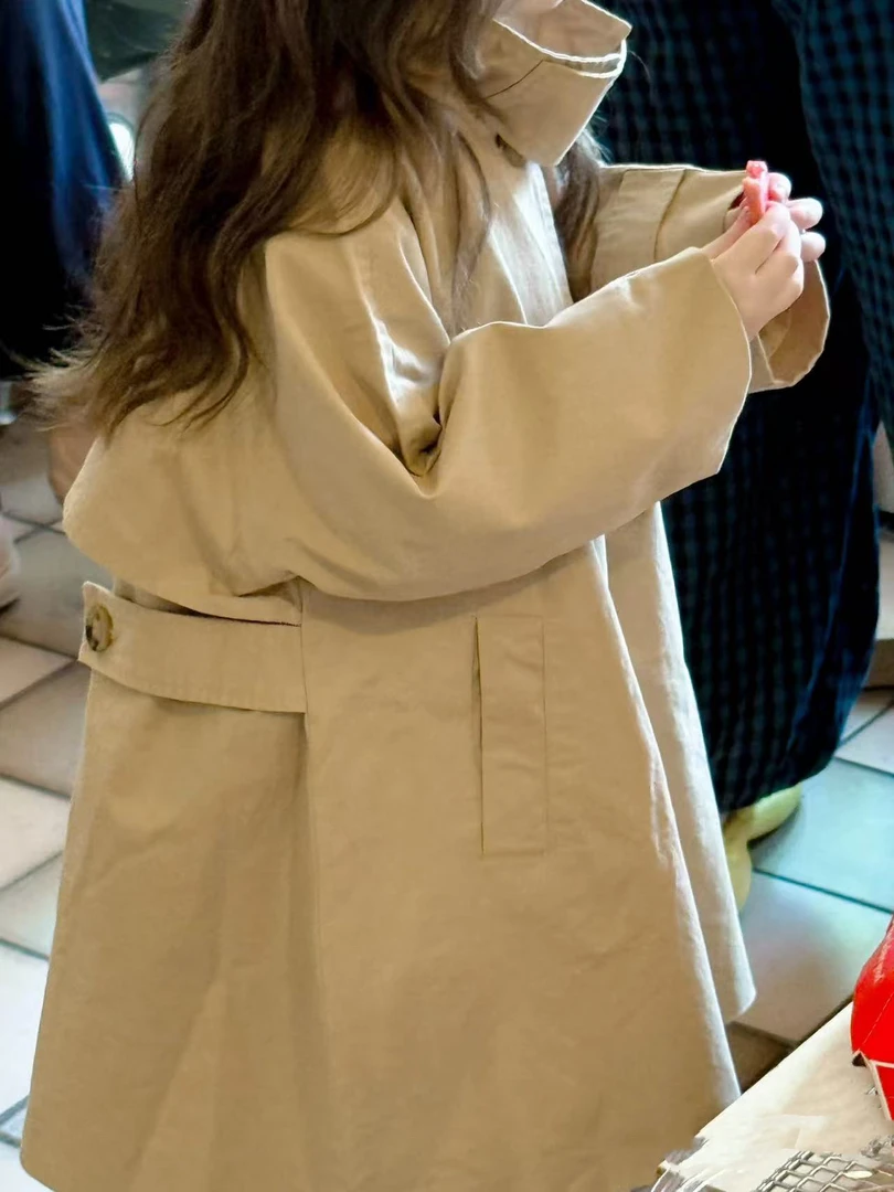 女童风衣2025秋冬新款韩版洋气儿童防风外套女宝宝中长款大衣潮