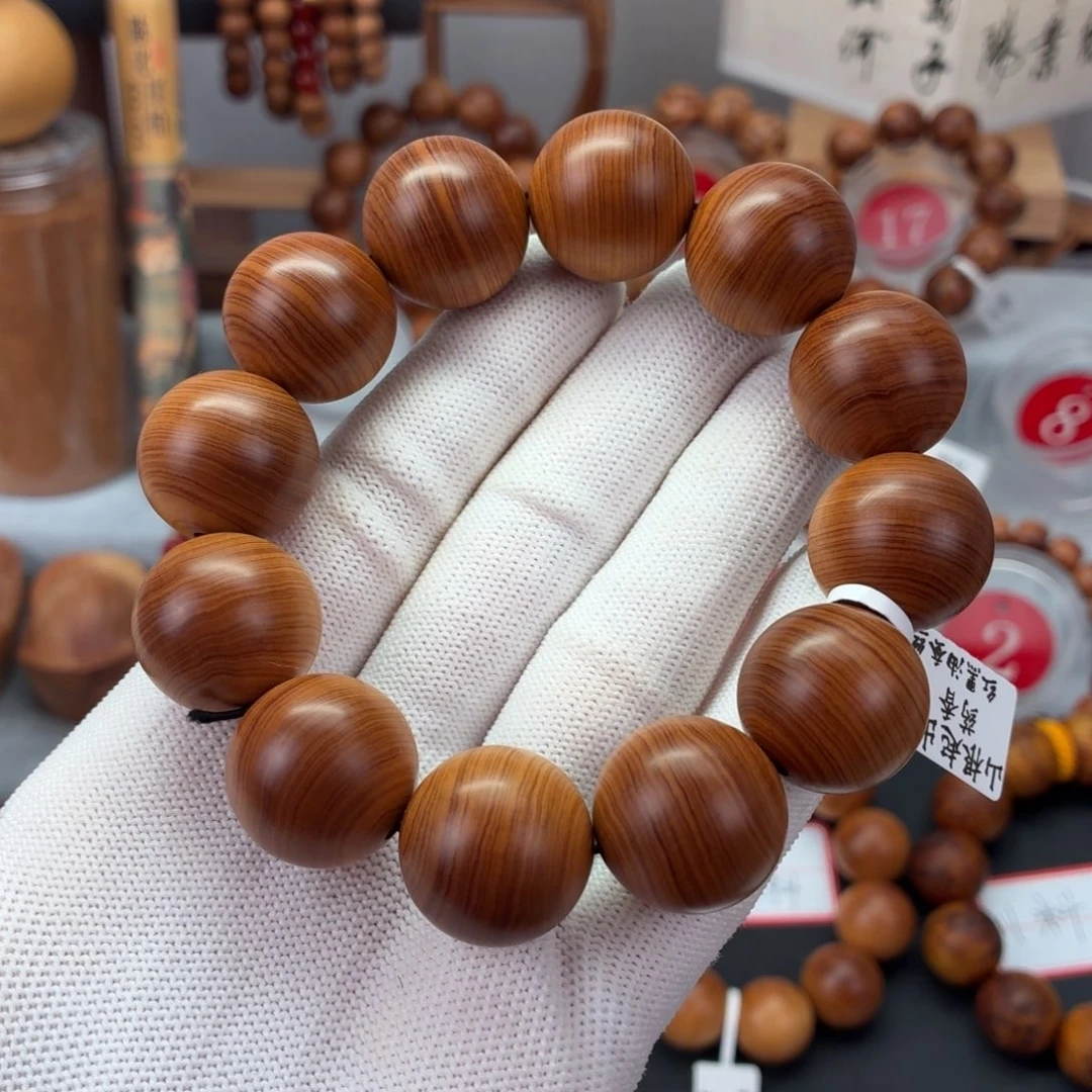 柏木手串/手链红黑油蚕丝纹2.0 药香 39.5