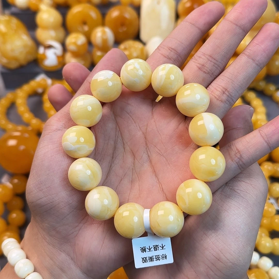 未镶嵌琥珀珠宝奇石18mm同料