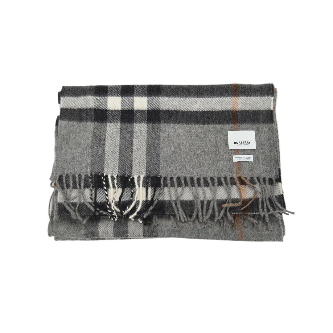 未使用 BURBERRY/博柏利 汤/P245213755/ 灰色 格纹 围巾