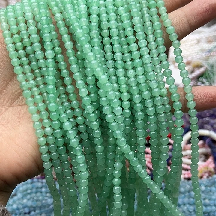 玛瑙/玉髓未镶嵌珠宝半成品2条4mm左右东陵玉