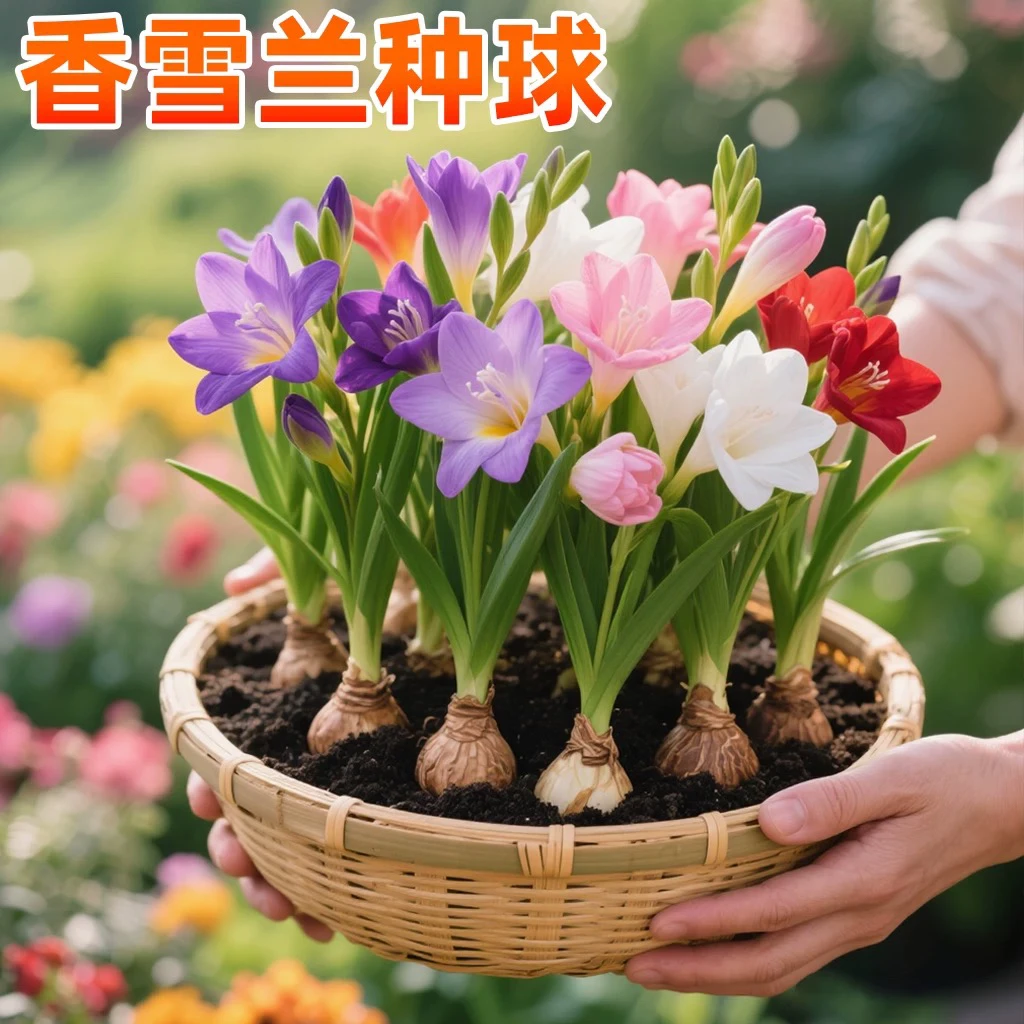 香雪兰种球四季多年生花香浓郁重瓣小苍兰好养活耐寒盆栽球根种子