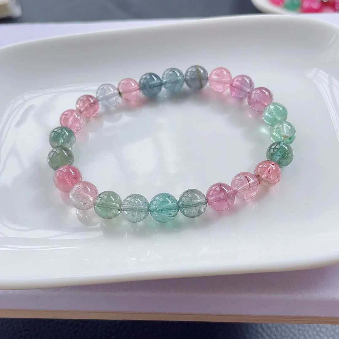 未镶嵌手链碧玺7.6mm左右