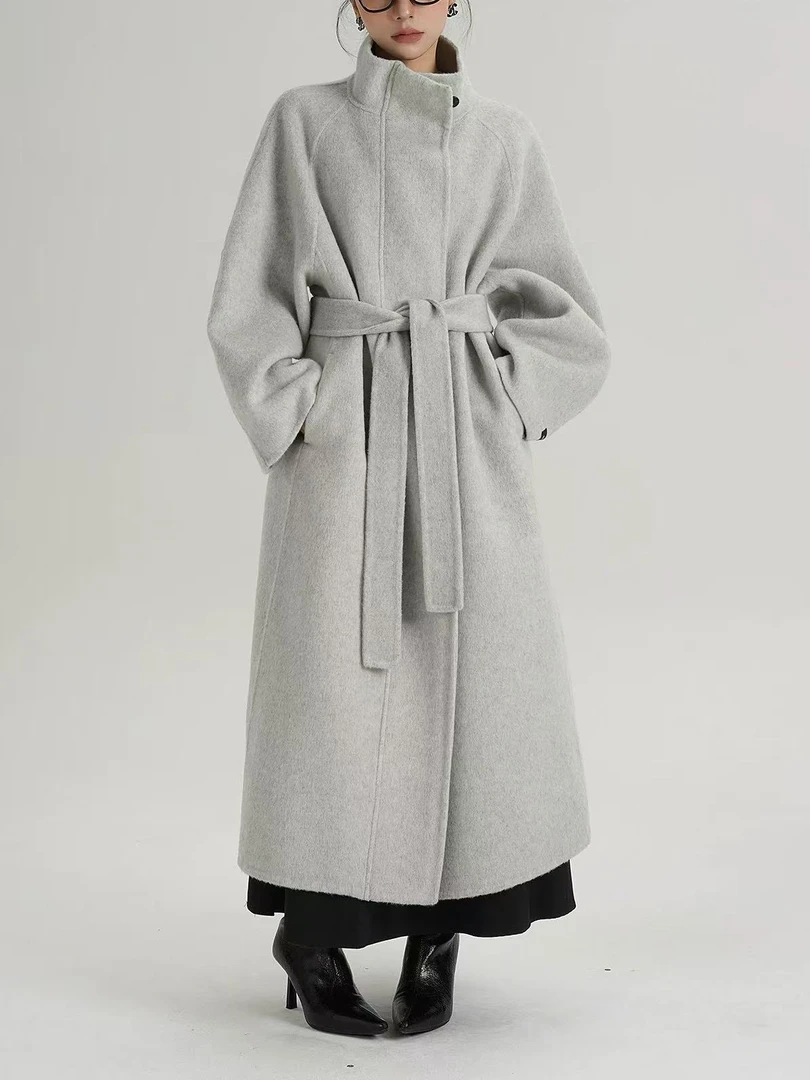 601-800 毛呢外套呢大衣常规秋冬立领大衣百搭宽松女厚款