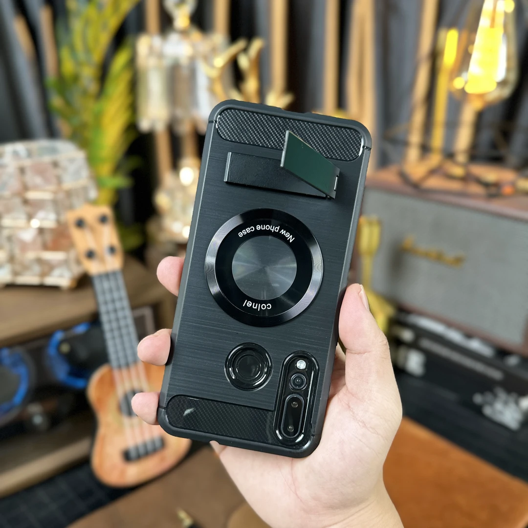 【碳纤维拉丝纹+金属一字支架】适用于华为Nova4手机壳防摔