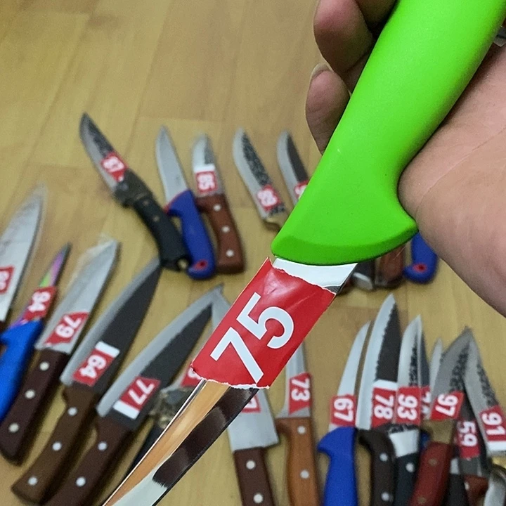 原***牛高碳钢微瑕疵绿柄小弯刀75号