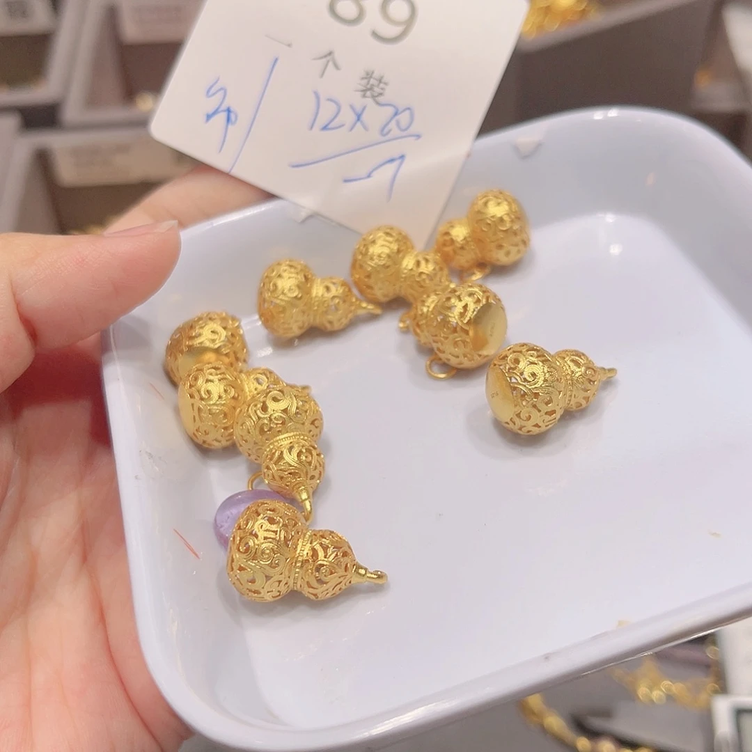 水晶珠宝半成品银S925镀金镶嵌89