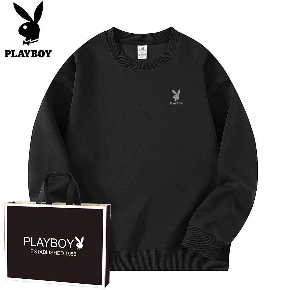 花花公子男士卫衣2025新款秋季圆领上衣男运动休闲男女同款长袖潮