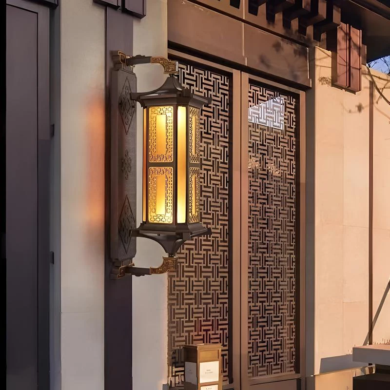 户外壁灯新中式防水庭院灯室外花园别墅大门口外墙灯阳台灯围墙灯