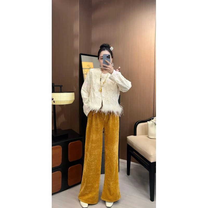 【温柔乡】新款秋冬新中式外套轻奢丝绒重工刺绣百搭气质女装休闲