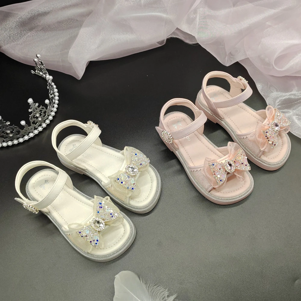 童一密度【蕾丝蝴蝶结】凉鞋女童夏季新款时尚软底凉鞋X117