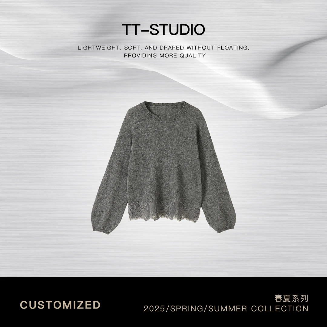 TT【灰公主 】春夏新品羊毛复古设计感套头毛衣TT-11MY9827