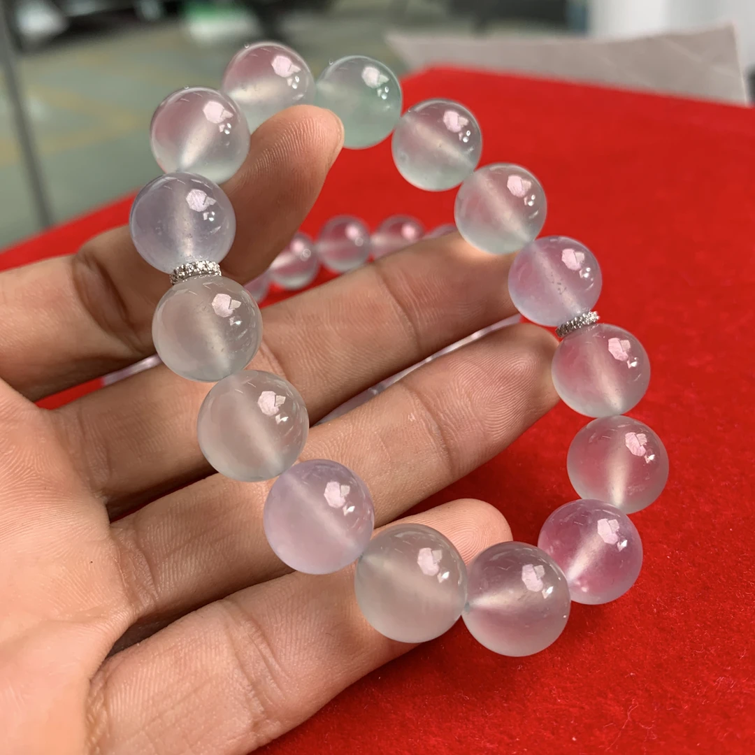 素圈高冰透马卡龙手串