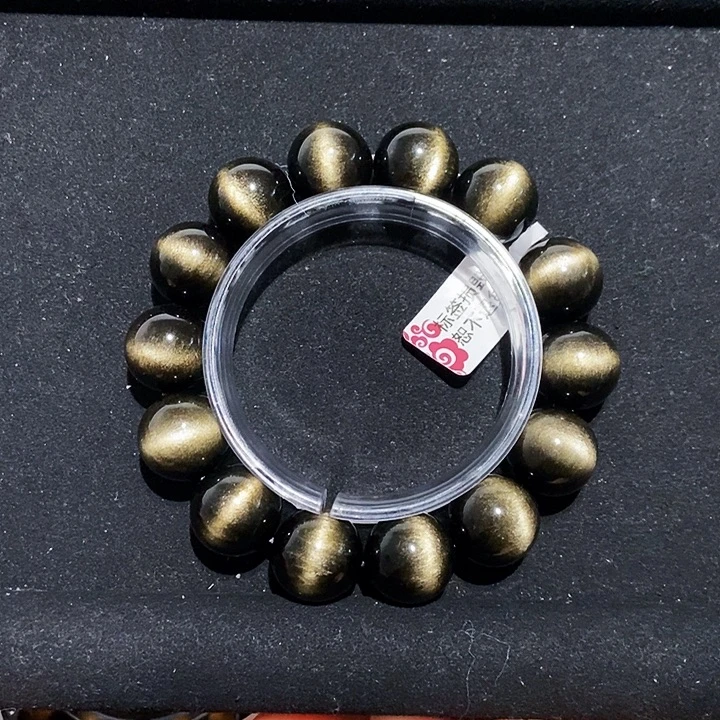 珠***水黑曜岩未镶嵌手链