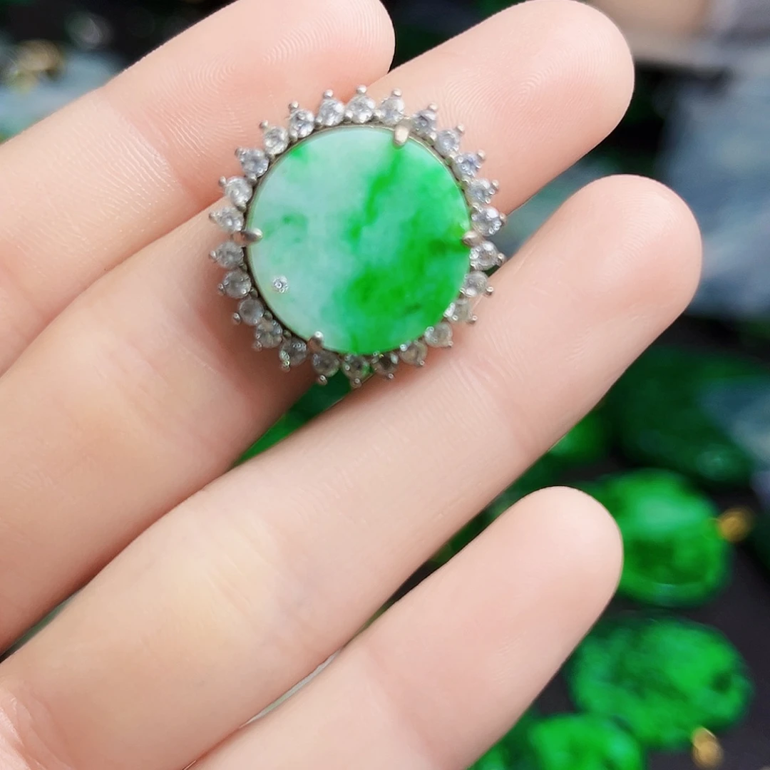 颈饰银S925镶嵌翡翠