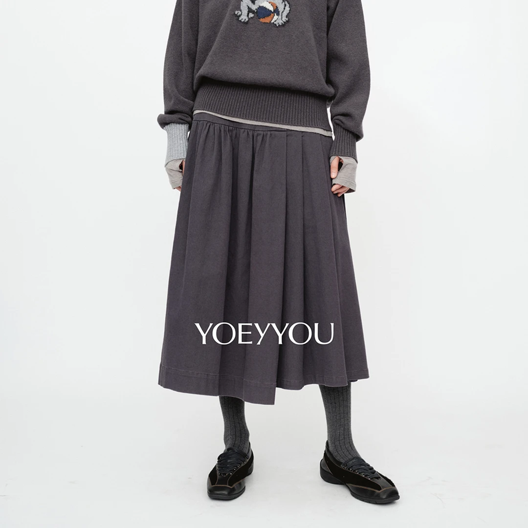 YOEYYOU设计师品牌 不对称褶裥量感半裙休闲 DSC买手店 DY5Y04206