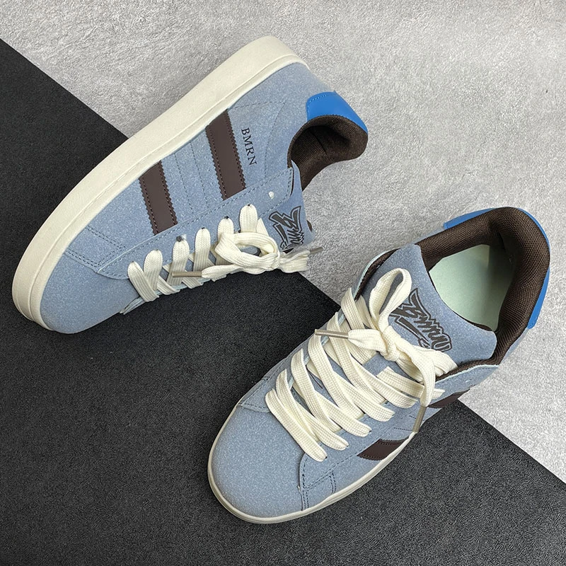 2025春季爆款小众蓝色板鞋子男生面包鞋厚底情侣潮流运动休闲鞋男