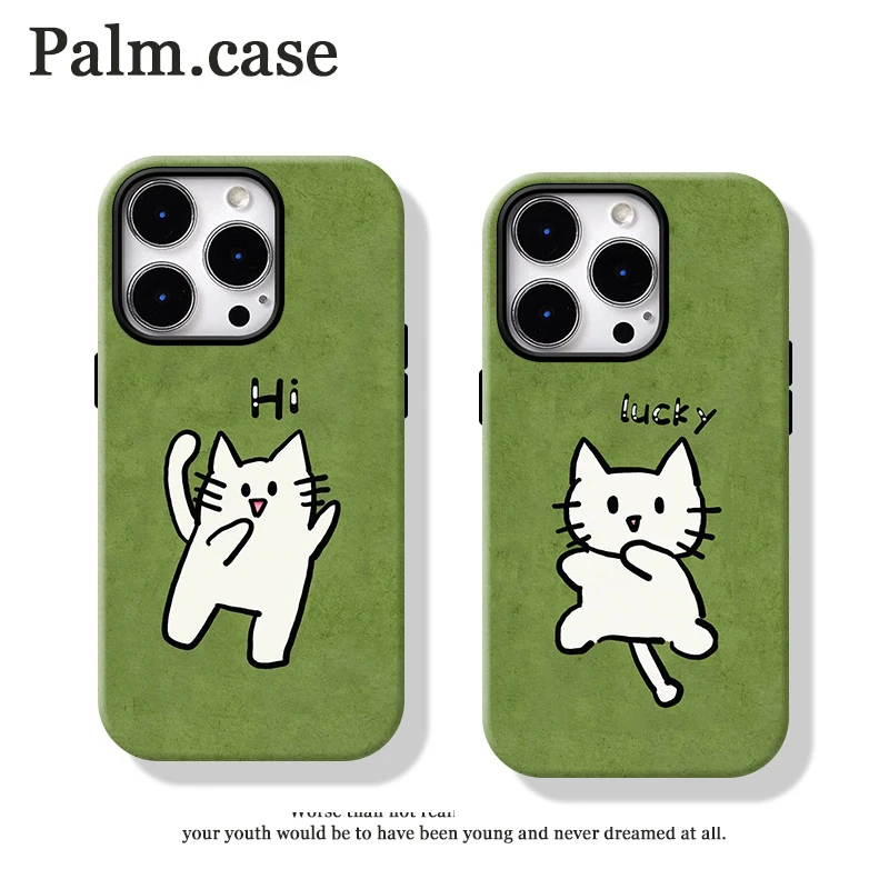 菲林二合一适用华为/oppo/vivo/小米/一加/苹果17手机壳ins情侣猫