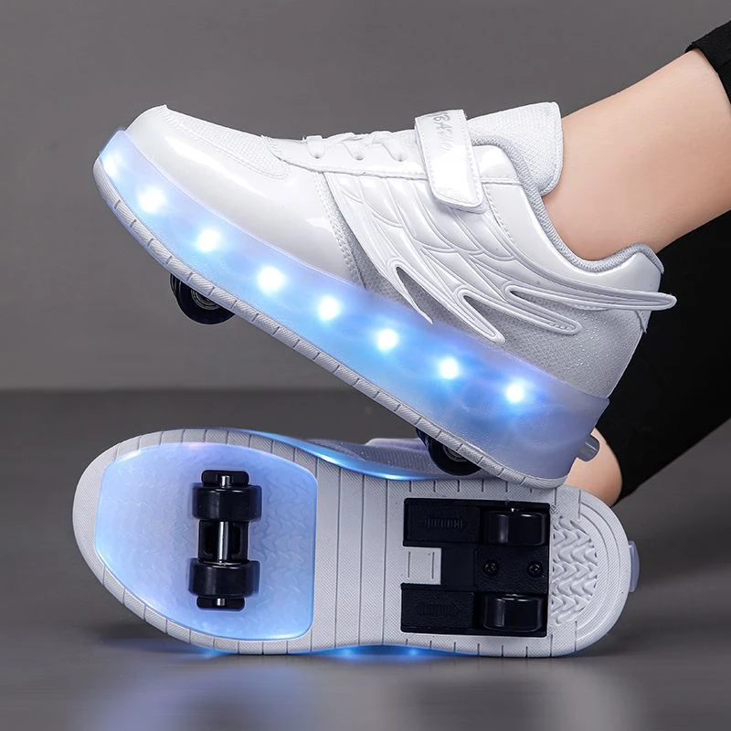 四轮发光儿童暴走鞋代步学生青少年男女童轮滑鞋秋季高颜值溜冰鞋