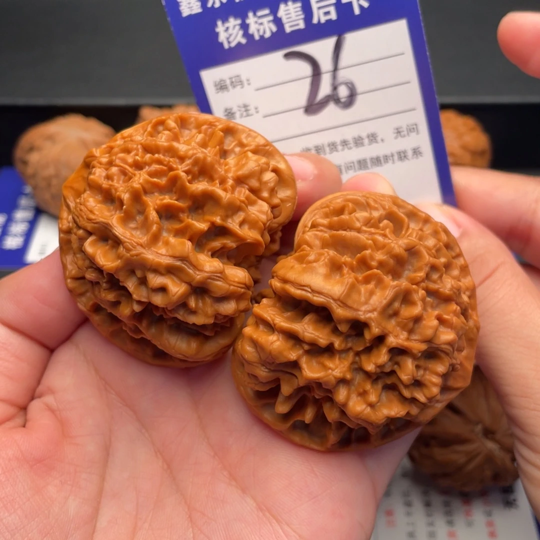 把件文玩核桃麒麟纹官帽50尺