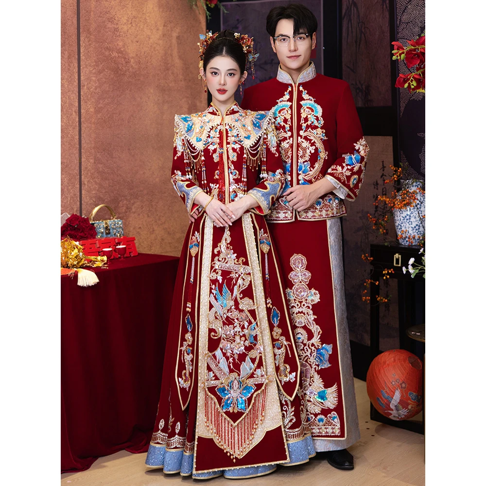 结婚秀禾服新娘婚服2025新款中式嫁衣情侣龙凤褂敬酒服高级感接亲