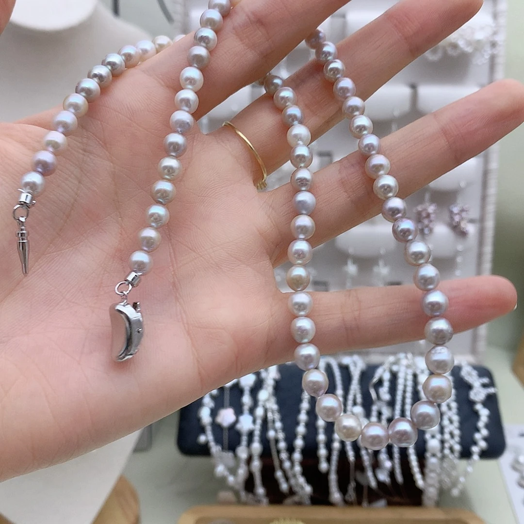 银S925镶嵌耳饰淡水珍珠