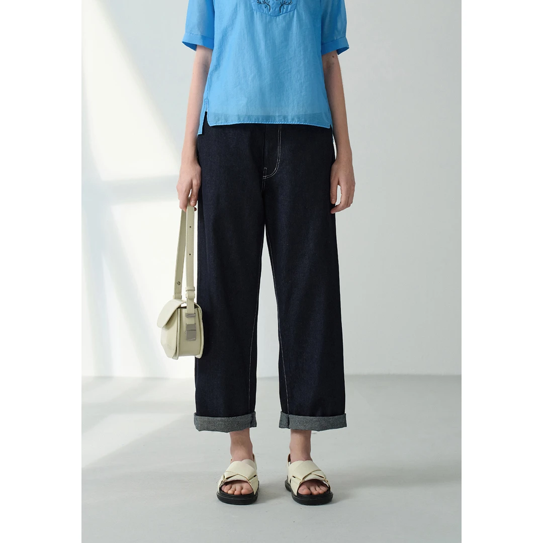 PLAIN PEOPLE【牛仔衣橱】复古蓝调时髦直筒牛仔裤25夏季款