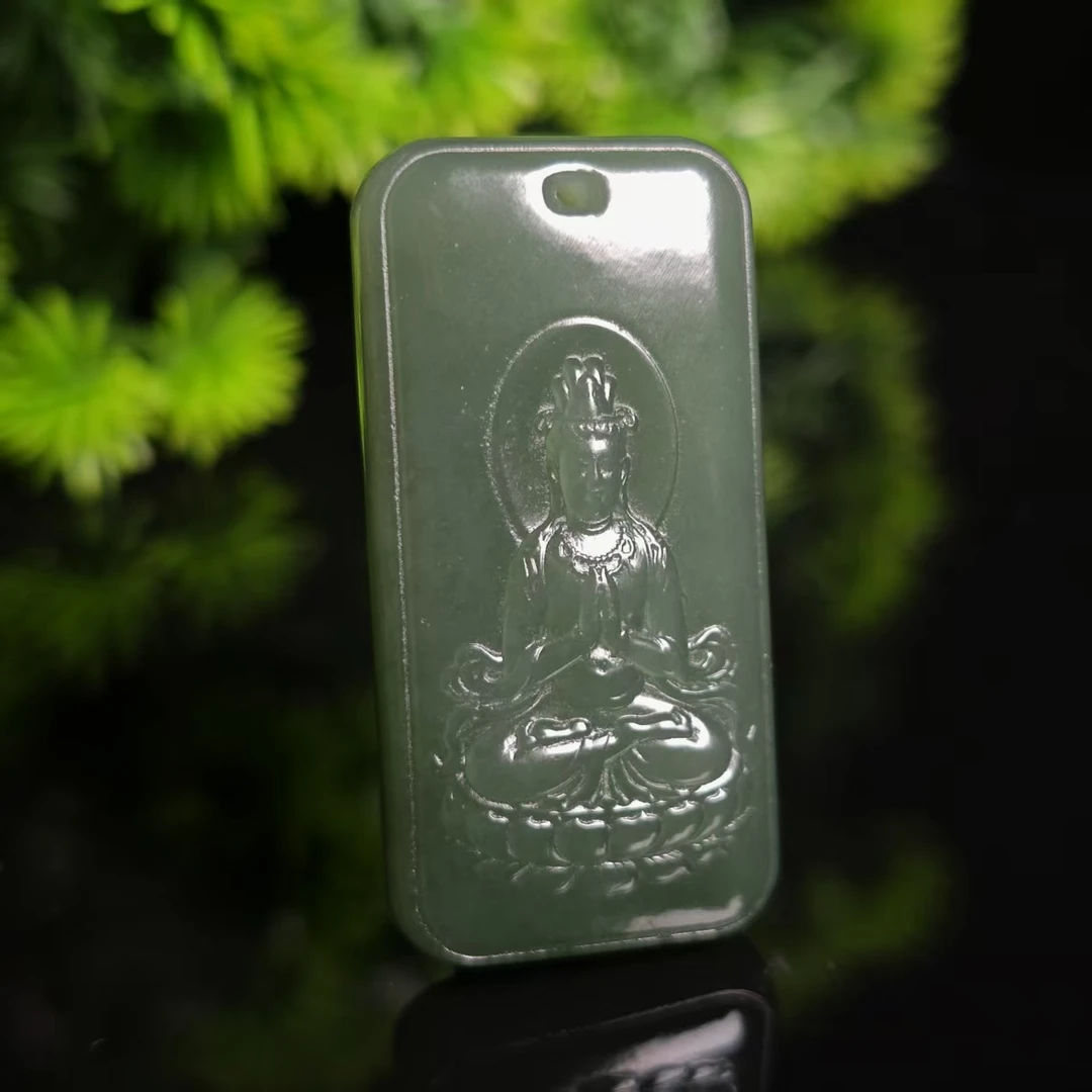 lot6175 菩萨牌  和田玉湖水绿 42.9*21.5*9.5mm 19.8g