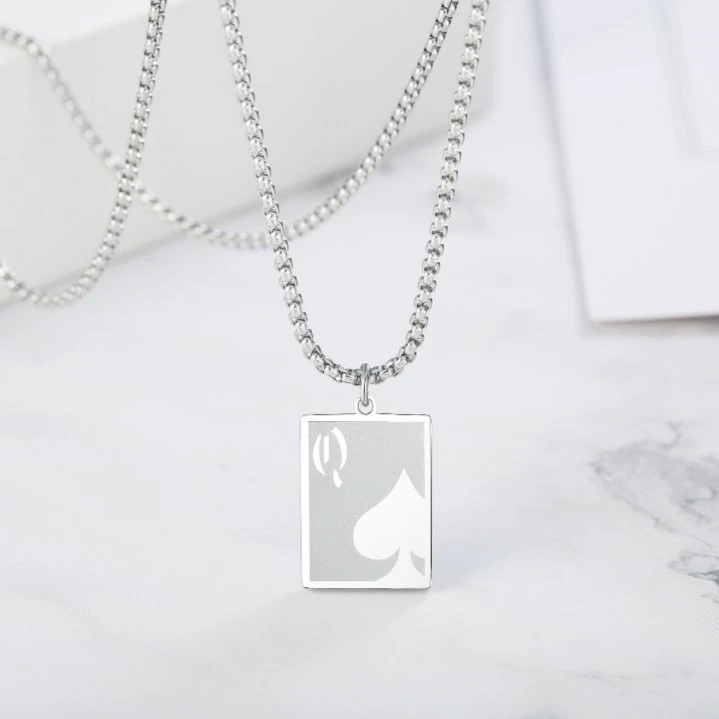 钛钢吊坠 VANGI 潮流钛钢项链男女毛衣链嘻哈字母吊坠fj031