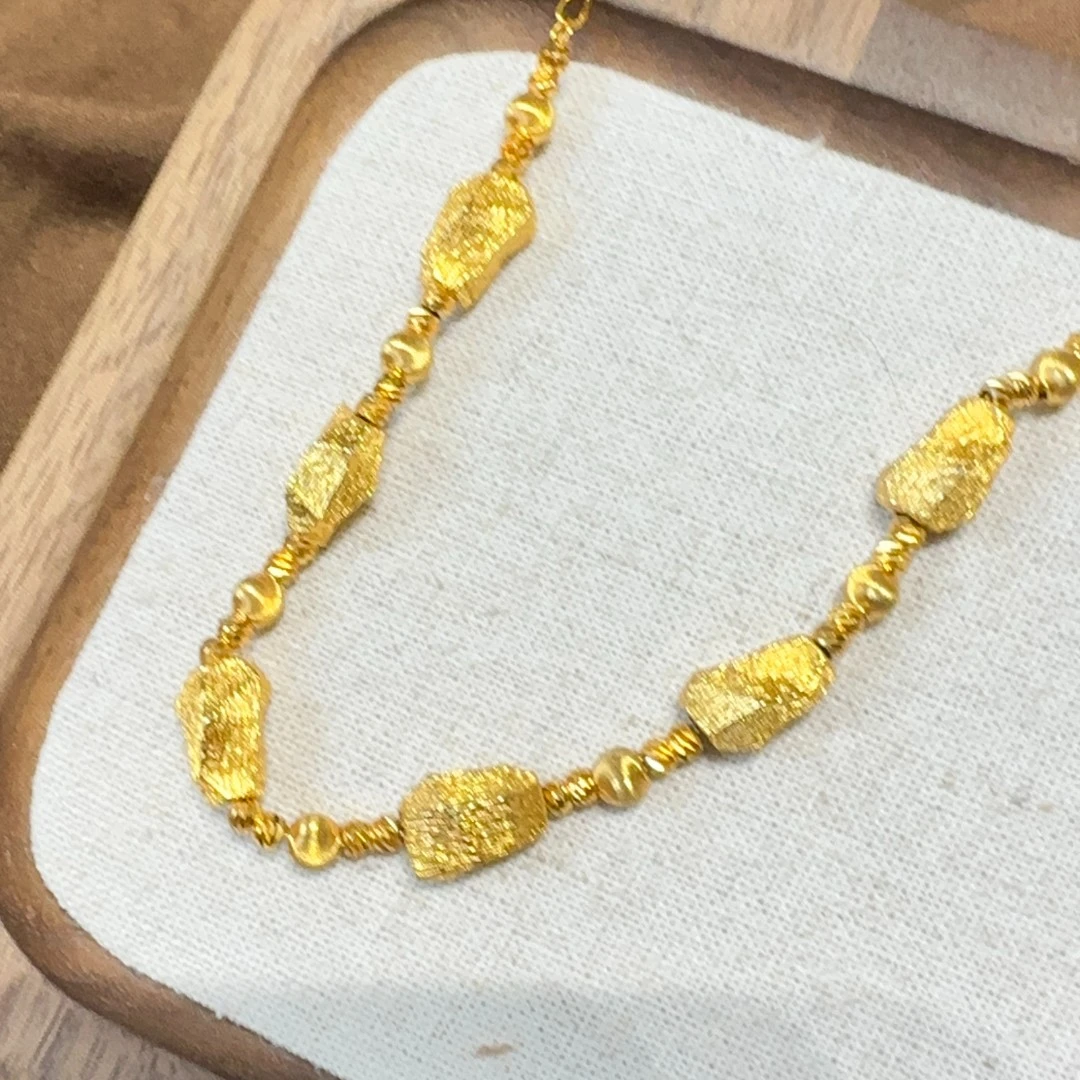 铜合金手链 Q13625.铜合金中式金块手链古法女王