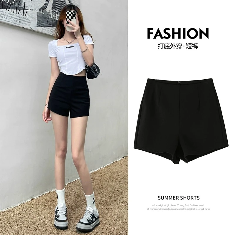 2026新款高腰短裤女黑色百搭裙子修身外穿西装打底三分高腰热裤