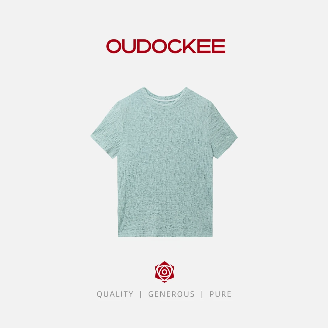 OUDOCKEE 鸥鸥【棉】泡泡T T恤设计款上衣时尚简约 T2502X329T