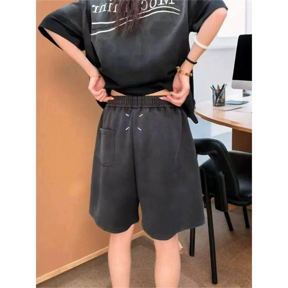 水洗黑做旧短裤男款夏季美式休闲直筒fit中裤clean篮球运动五分裤