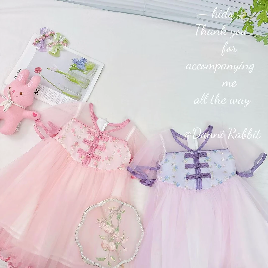 2025*含苞待放+古风盘扣+气质小仙子*女童汉服裙 X-761