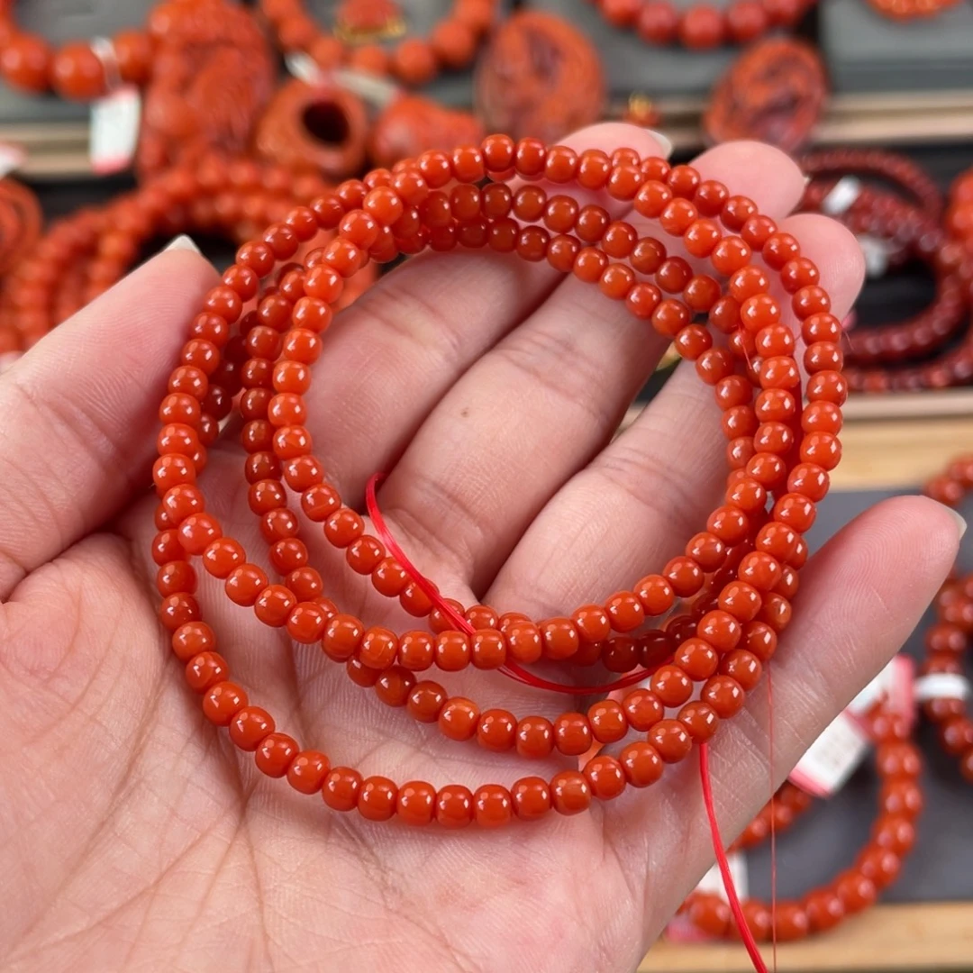 南红玛瑙未镶嵌老型多圈4➕