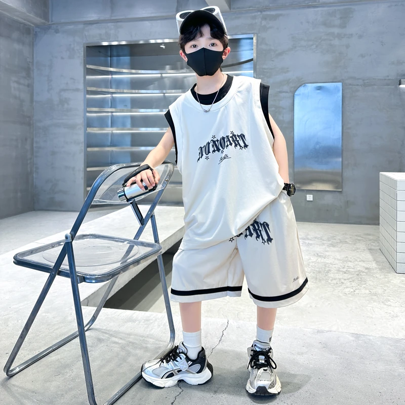 男童夏装新款背心套装2025帅气儿童夏季中大童运动两件套 MS931