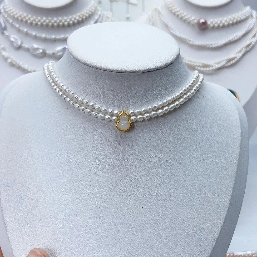 颈饰银S925镶嵌淡水珍珠