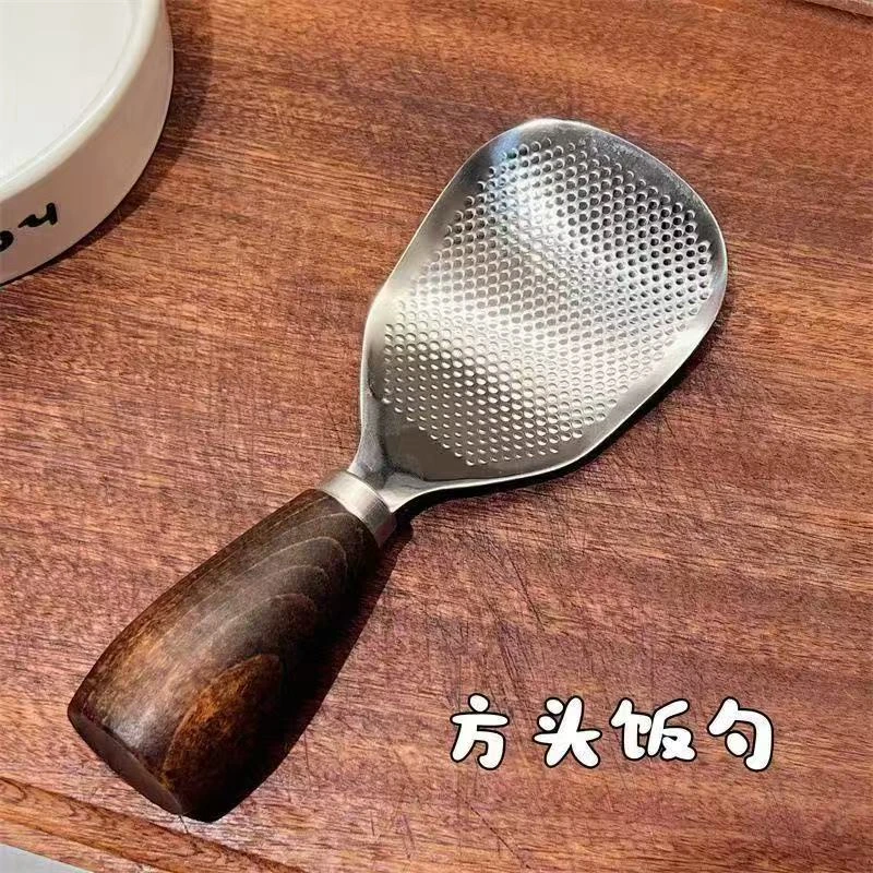 304不锈钢胡桃木手柄饭铲可站立胡桃木手柄不粘米饭铲盛饭车载铲